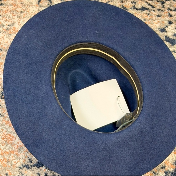 Rag & Bone Navy Blue Wool Wide Brim Fedora Hat main image 14